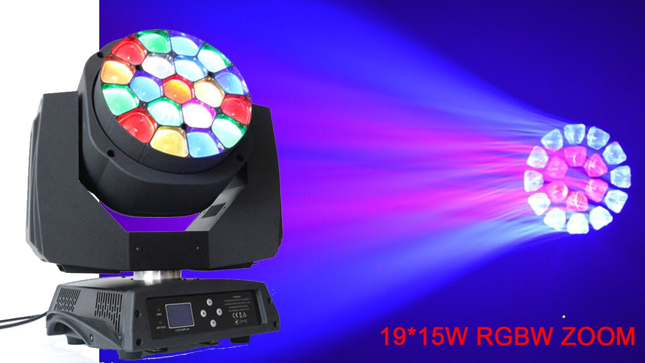 19 x 15w RGBW 4 in 1 led bee eye moving head wash beam lights