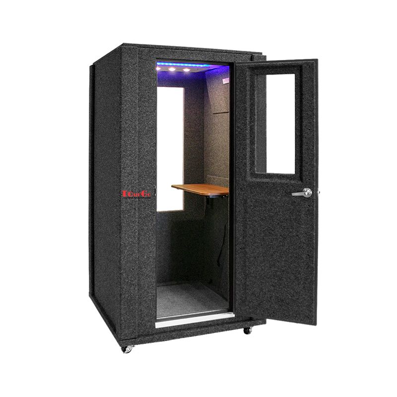4x4ft Small Privacy Vocal Booth For Music Recording with Bottom Wheels