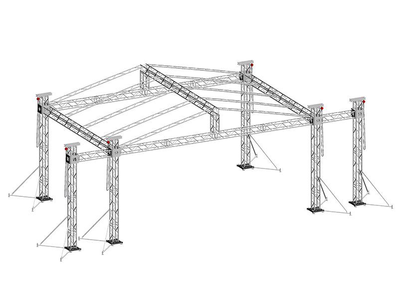 Tourgo Aluminum Outdoor Concert Performance Truss Peaked Roof Stage Truss with pa wings