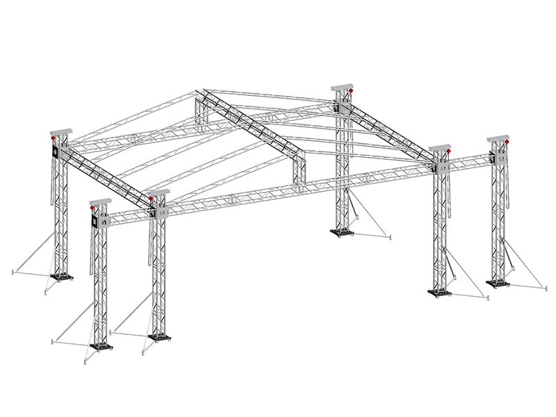 Tourgo Aluminum Outdoor Concert Performance Truss Peaked Roof Stage Truss with pa wings