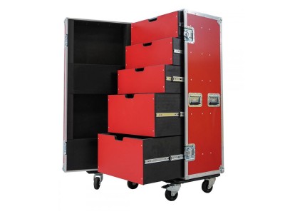 5 Drawer Universal Production Flight Case in RED