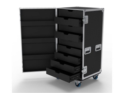 9 Drawer Tech Flight Case with Hinged Lid