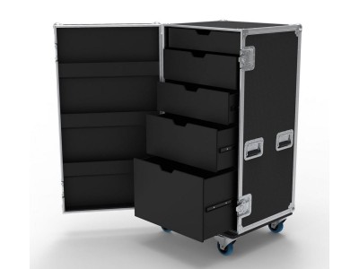 15 Drawer Tech Flight Case with Hinged Lid