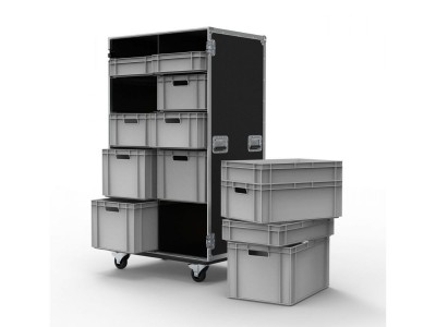 112 Drawer Double Width Euro Container Flight Case