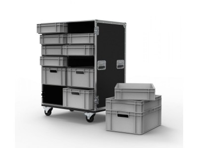 112 Drawer Double Width Euro Container Flight Case