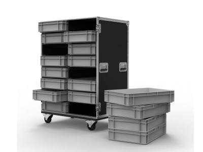 116 Drawer Double Width Euro Container Flight Case
