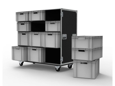 112 Drawer Triple Width Euro Container Flight Case