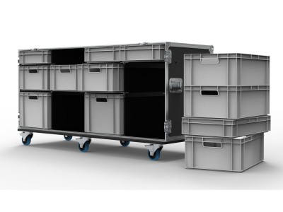 12 Drawer Euro Container Flight Case