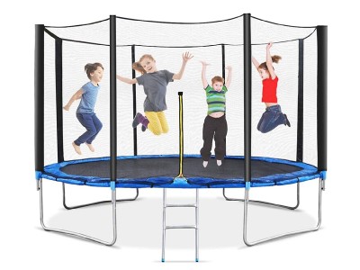 12′ Nice Round Backyard Trampoline with Safety Enclosure