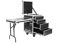 TourGo Workstation Rack Flight Cases Drawers with Side Table