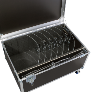Flight case for 10 sound screens