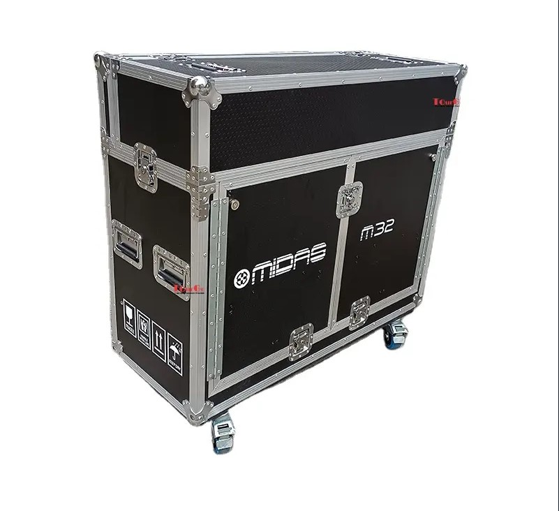 Flight Flip Up Case for Midas M32 M32R Live Digital Mixer Console with Doghouse And Laptop Bracket Holder Arm