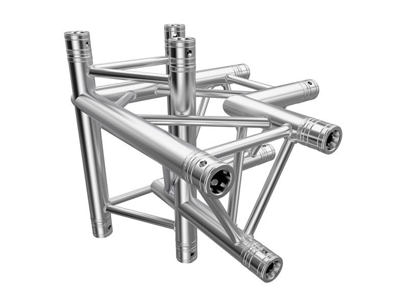 F33 Tri Truss 4 Way 90° Horizontal Truss Corner to Vertical Junction (Up & Down)