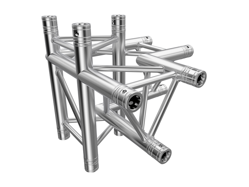 F33 Tri Truss 4 Way 90° Horizontal Truss Corner to Vertical Junction (Up & Down)