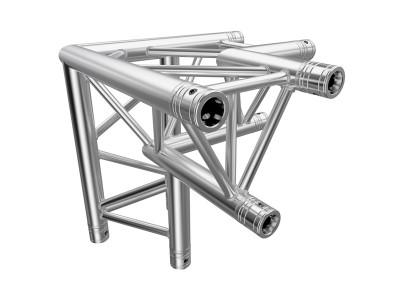 F33 Tri Truss 3 Way 90° Horizontal Corner (Apex Down) to Vertical Junction Right