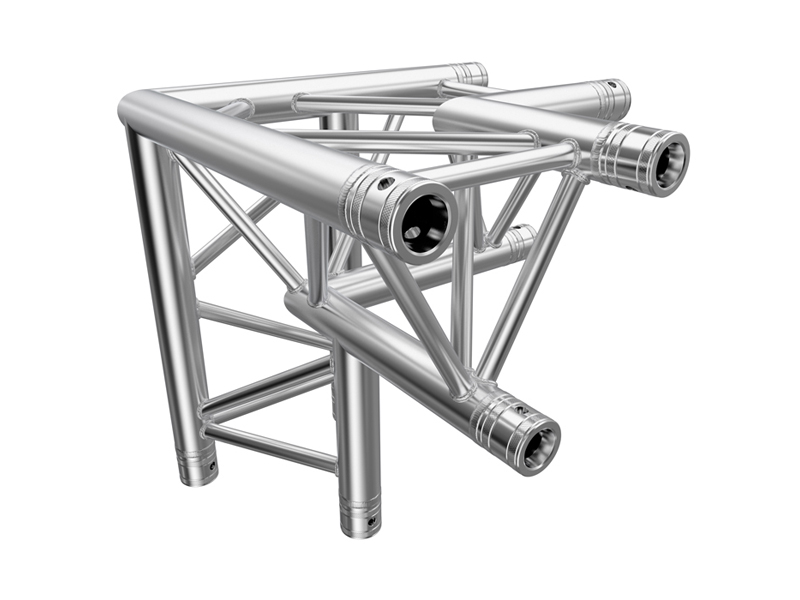 F33 Tri Truss 3 Way 90° Horizontal Corner (Apex Down) to Vertical Junction Right