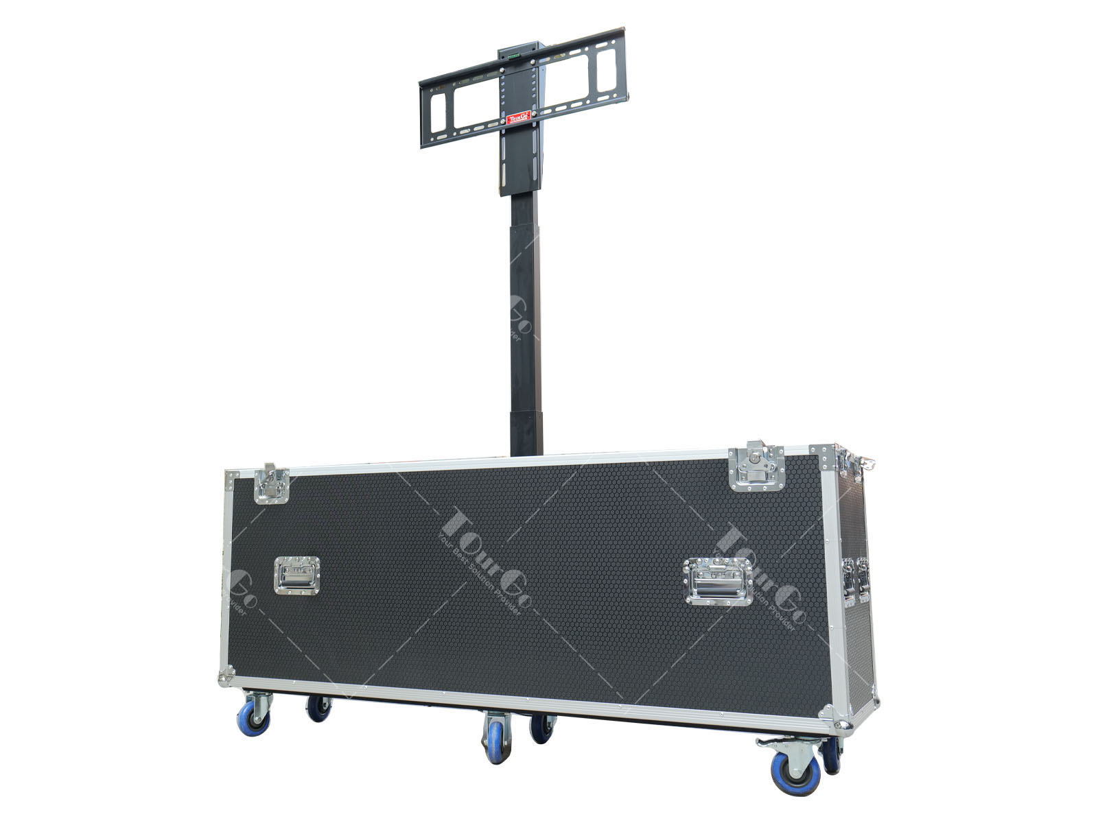 Shockproof Mobile Motorized Multimedia 70”-75” LCD/Plasma Electric Lift Ata Ply Wood Trunk Aluminum Flight Road Case