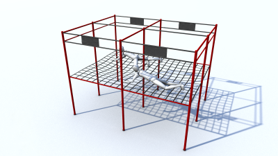2 Ninja Climbing over net