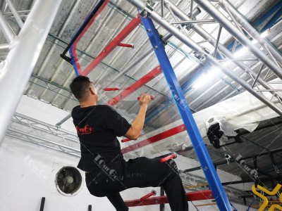 Competition Ninja Warrior Course Swinging Obstacles Ninja The Dungeon