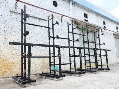 Custom LED video wall ground support stack system with custom height off the ground