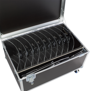 Flight case for 10 sound screens