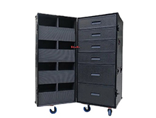 Aluminum black storage 6 drawer box flight road case