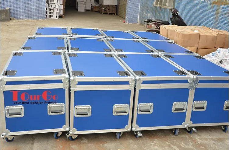 Customized Blue ATA Flight Road Case For TV Panel With Wheels