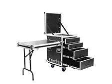 TourGo Workstation Rack Flight Cases Drawers with Side Table
