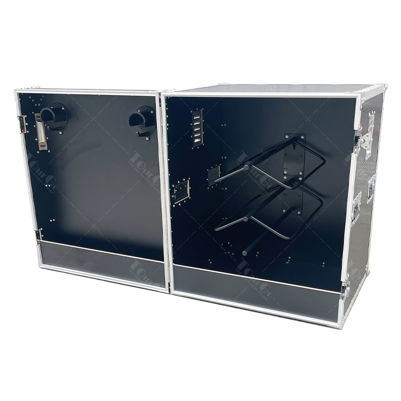 Custom Size All Black Horse tack box flight case with foot pads