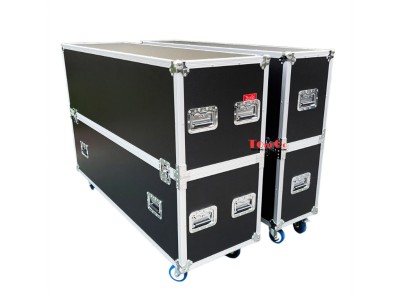 Single 81″-90″ Universal Adjustable LCD/LED/Plasma TV Flight Case With 4″ Wheels