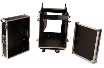 212U SLANT RACK, 12U VERTICAL RACK, WITH CASTERS