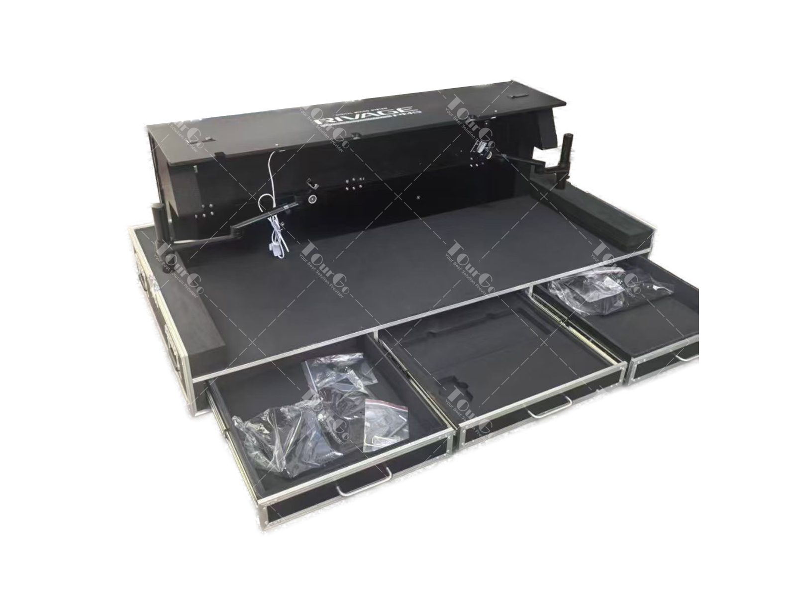 Yamaha RIVAGE PM5 Flight case with custom drawers