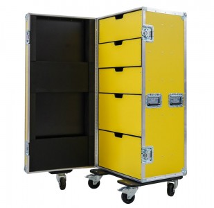 25 Drawer Universal Production Flight Case in Yellow