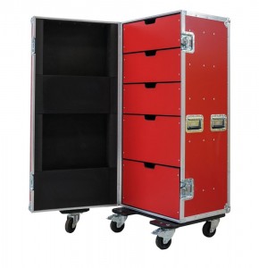 25 Drawer Universal Production Flight Case in RED