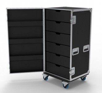 6 Drawer Tech Flight Case with Hinged Lid