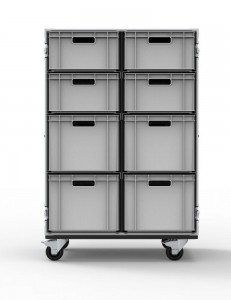 28 Drawer Double Width Euro Container Flight Case