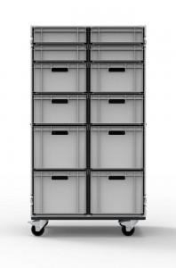 212 Drawer Double Width Euro Container Flight Case
