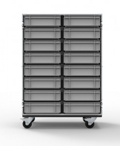 216 Drawer Double Width Euro Container Flight Case