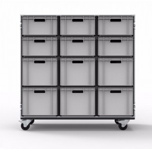 212 Drawer Triple Width Euro Container Flight Case