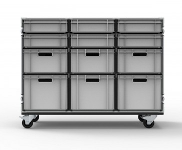 212 Drawer Triple Width Euro Container Flight Case