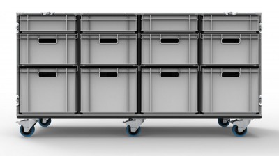 12 Drawer Euro Container Flight Case