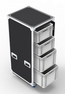4 Drawer Slide and Slam Euro Container Flight Case