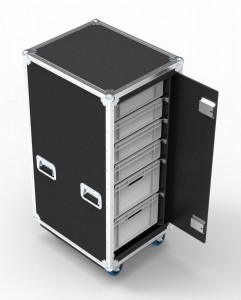 6 Drawer Slide and Slam Euro Container Flight Case