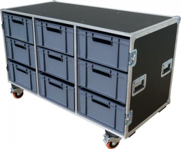 29 Drawer Euro Container 3x3 Tech Drawer Flightcase
