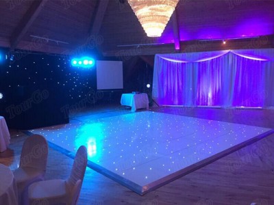 TourGo 26ft x 26ft Acrylic platform RGB Starlit LED laminate dance floor for wedding stage decoration