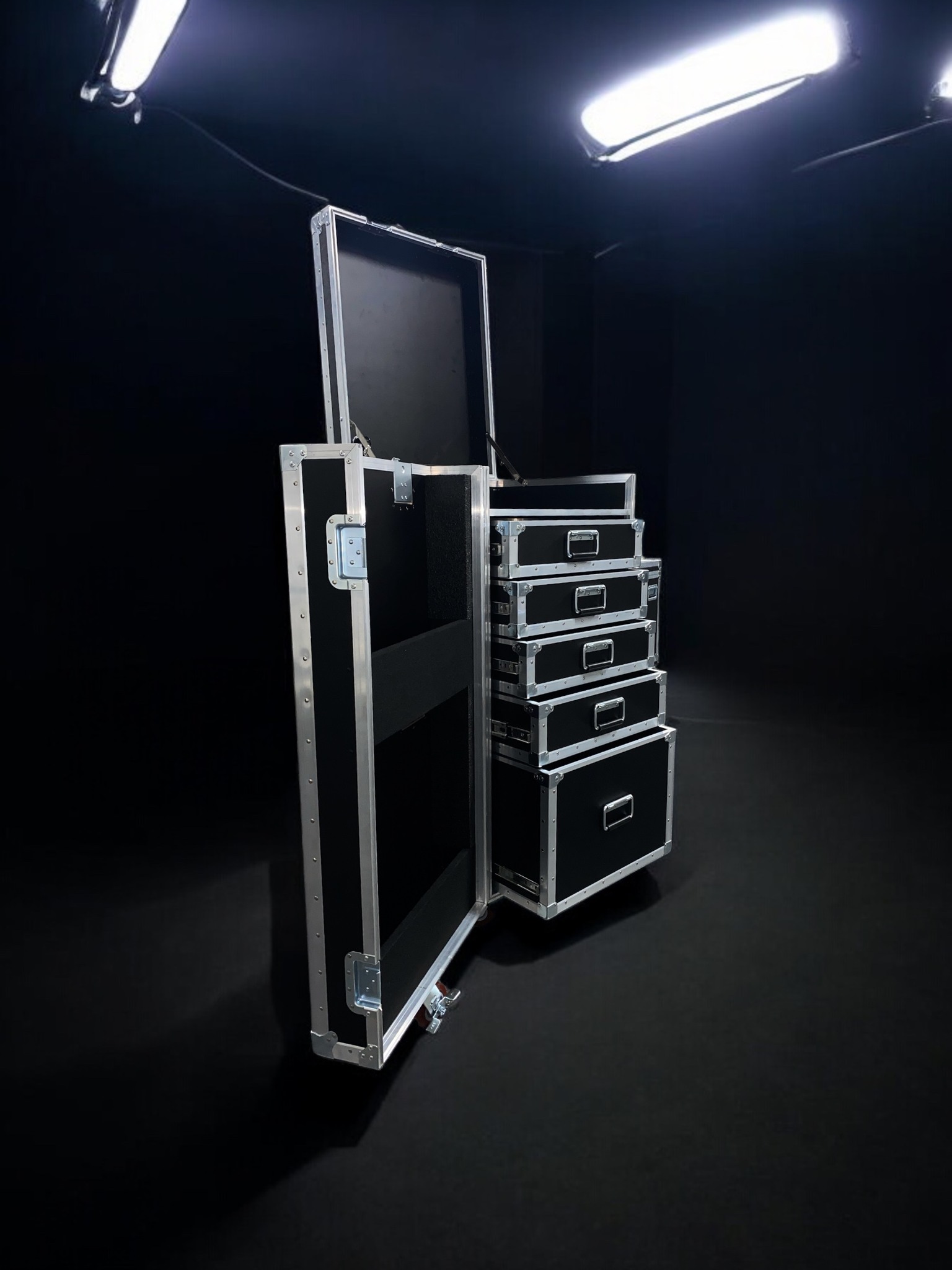 5 drawer Workstation flight case
