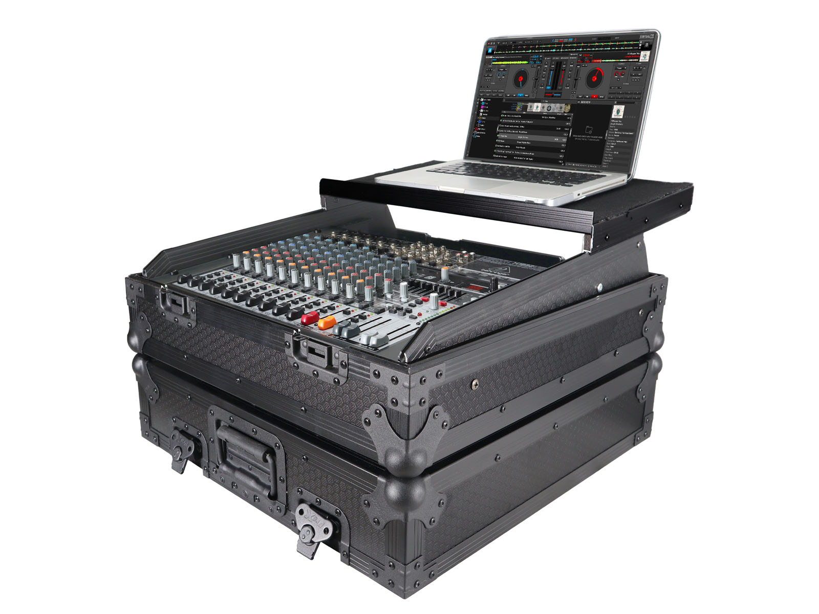10U Top Mount 19″ Slanted Black on Black Mixer Case