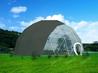 TourGo High Quality Low Cost Large Stainless Steel Structural Tent 28m Geodesic Dome House for Living