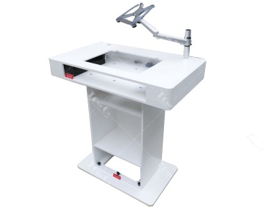 CASE DJ Podium with Two Road Cases – White