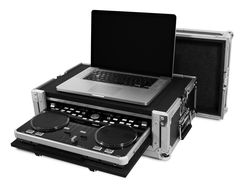 DJ Mixer Cases for Vestax VCI300 With Laptop Storage and Pull-out VCI300 Compartment